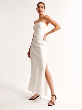 open lace back dress Pleated V-Neck Sleeveless Maxi Dress Yellow / M main image 1